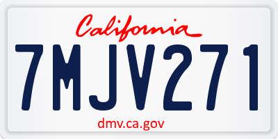 CA license plate 7MJV271