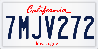 CA license plate 7MJV272