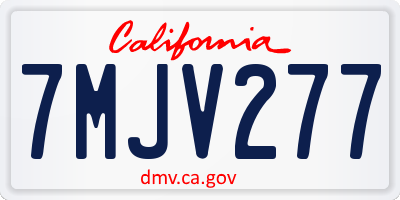 CA license plate 7MJV277