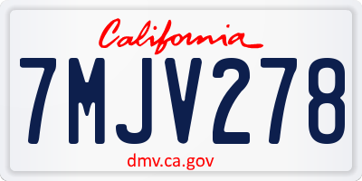 CA license plate 7MJV278