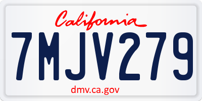 CA license plate 7MJV279