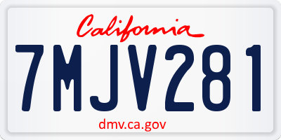 CA license plate 7MJV281