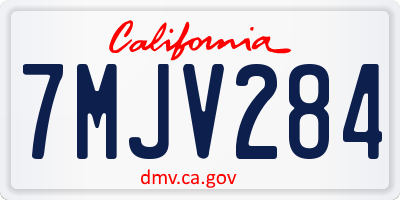 CA license plate 7MJV284