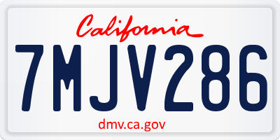 CA license plate 7MJV286