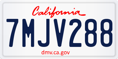 CA license plate 7MJV288