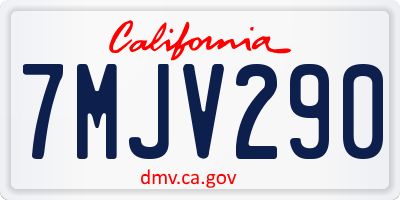 CA license plate 7MJV290