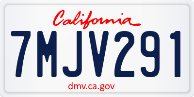 CA license plate 7MJV291