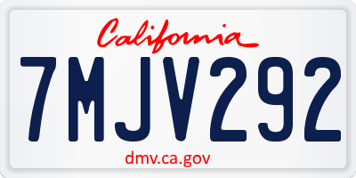CA license plate 7MJV292