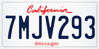 CA license plate 7MJV293