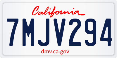 CA license plate 7MJV294