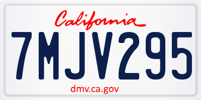 CA license plate 7MJV295