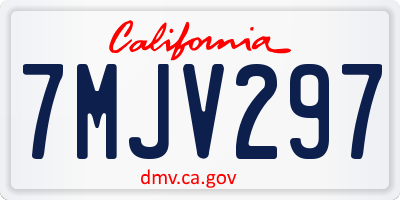 CA license plate 7MJV297