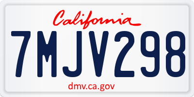 CA license plate 7MJV298