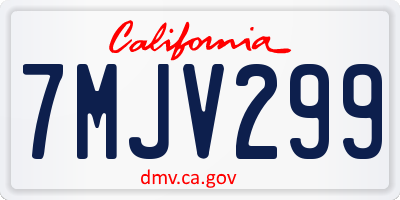 CA license plate 7MJV299