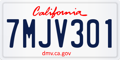 CA license plate 7MJV301