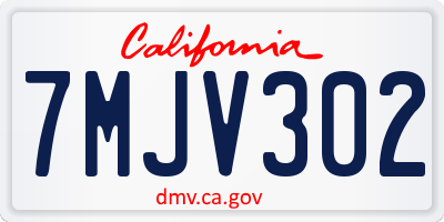 CA license plate 7MJV302