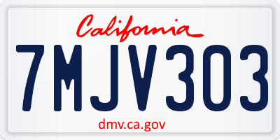 CA license plate 7MJV303