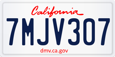 CA license plate 7MJV307