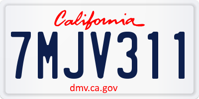 CA license plate 7MJV311
