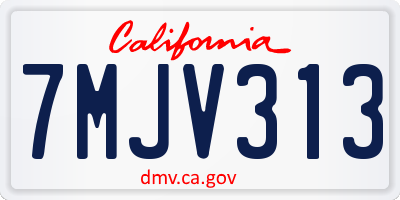 CA license plate 7MJV313