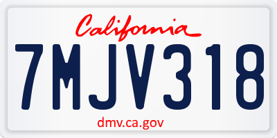 CA license plate 7MJV318