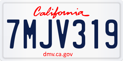 CA license plate 7MJV319