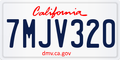 CA license plate 7MJV320