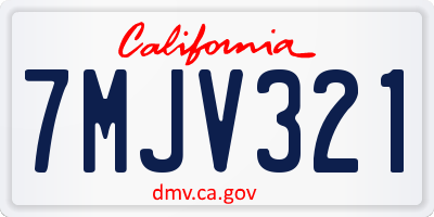 CA license plate 7MJV321