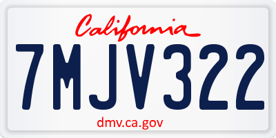 CA license plate 7MJV322