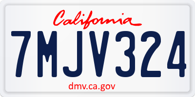 CA license plate 7MJV324
