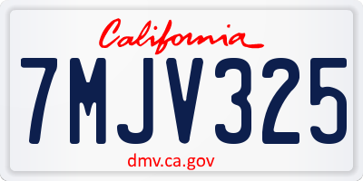 CA license plate 7MJV325