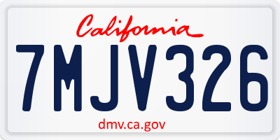 CA license plate 7MJV326