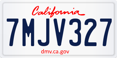 CA license plate 7MJV327