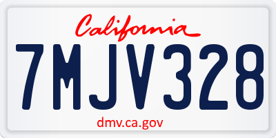 CA license plate 7MJV328