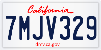 CA license plate 7MJV329