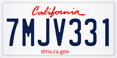 CA license plate 7MJV331