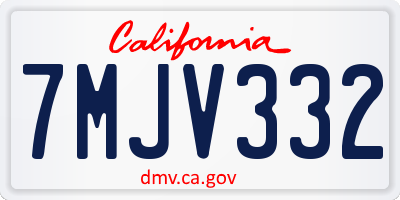 CA license plate 7MJV332