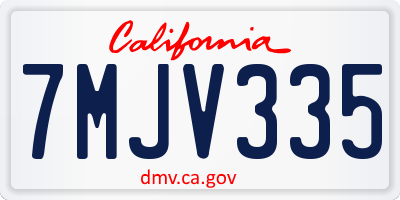 CA license plate 7MJV335