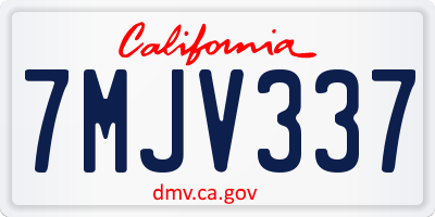 CA license plate 7MJV337