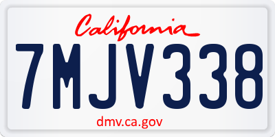 CA license plate 7MJV338