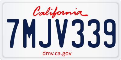 CA license plate 7MJV339