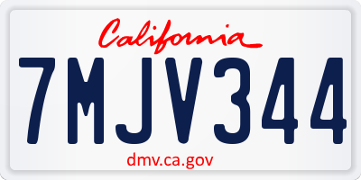 CA license plate 7MJV344