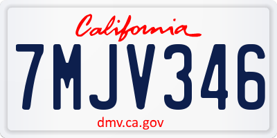 CA license plate 7MJV346