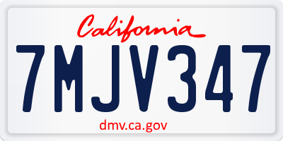 CA license plate 7MJV347