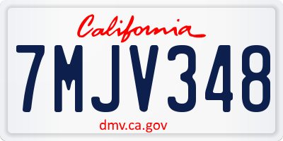 CA license plate 7MJV348