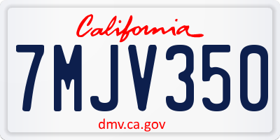 CA license plate 7MJV350