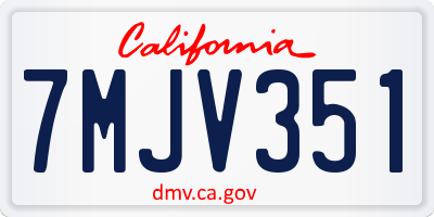 CA license plate 7MJV351