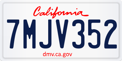 CA license plate 7MJV352