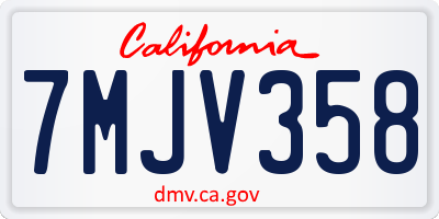 CA license plate 7MJV358