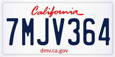 CA license plate 7MJV364